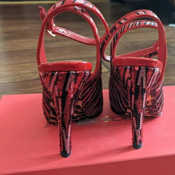 Betsey Johnson Avril Sequin Animal Platforms NIB - Picture 6 of 9